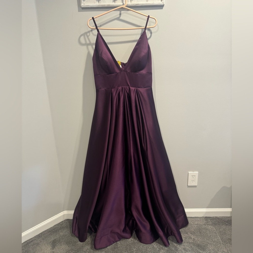 Dark Purple Prom/Sweet 16 Maxi Dress with a ball gown styled fitting